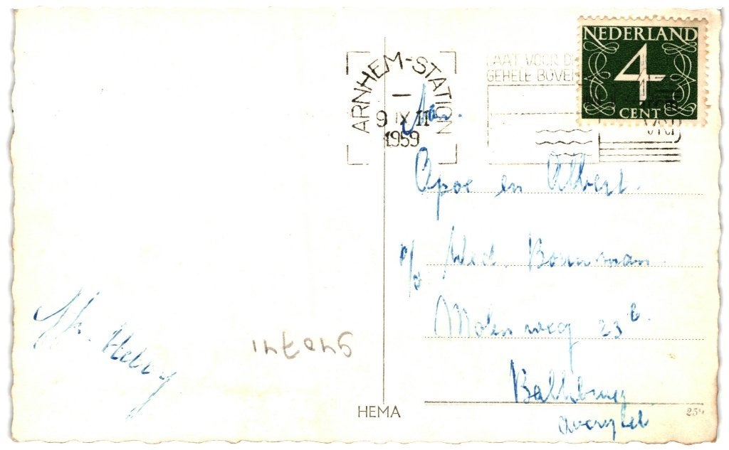 940741	Arnhem	Duivelshuis	1959	Gelopen met Postzegel, Ophalen of Verzenden, 1940 tot 1960, Gelopen, Gelderland