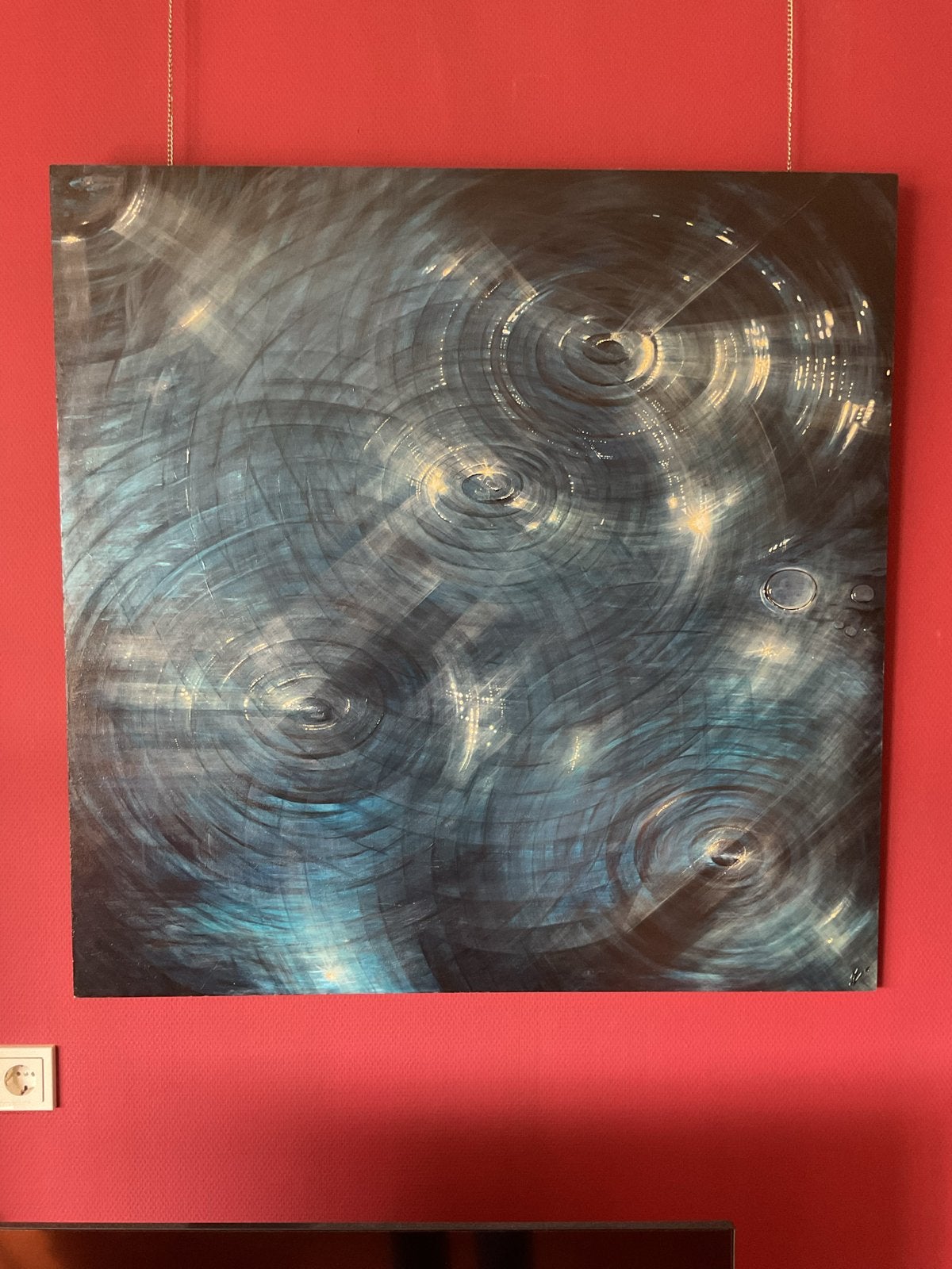 Schilderij 'Ritme' van Mirjam van der Velden (2016), Antiek en Kunst, Ophalen, Abstract, Acrylverf, Hout