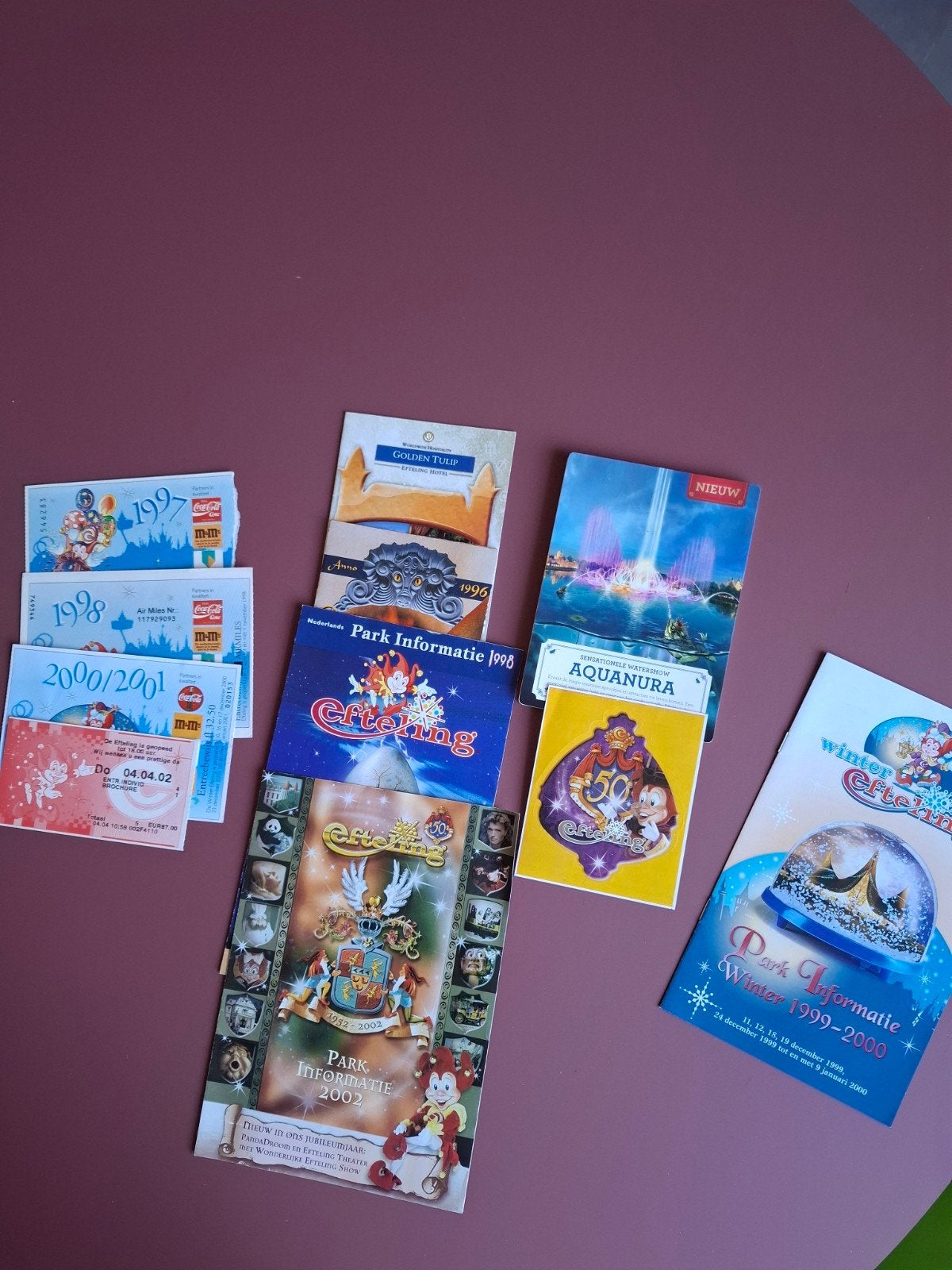 Efteling entreebewijzen en parkinformatie (jaren '90 - '00), Verzamelen, Efteling, Ophalen of Verzenden, Gebruikt, Overige typen
