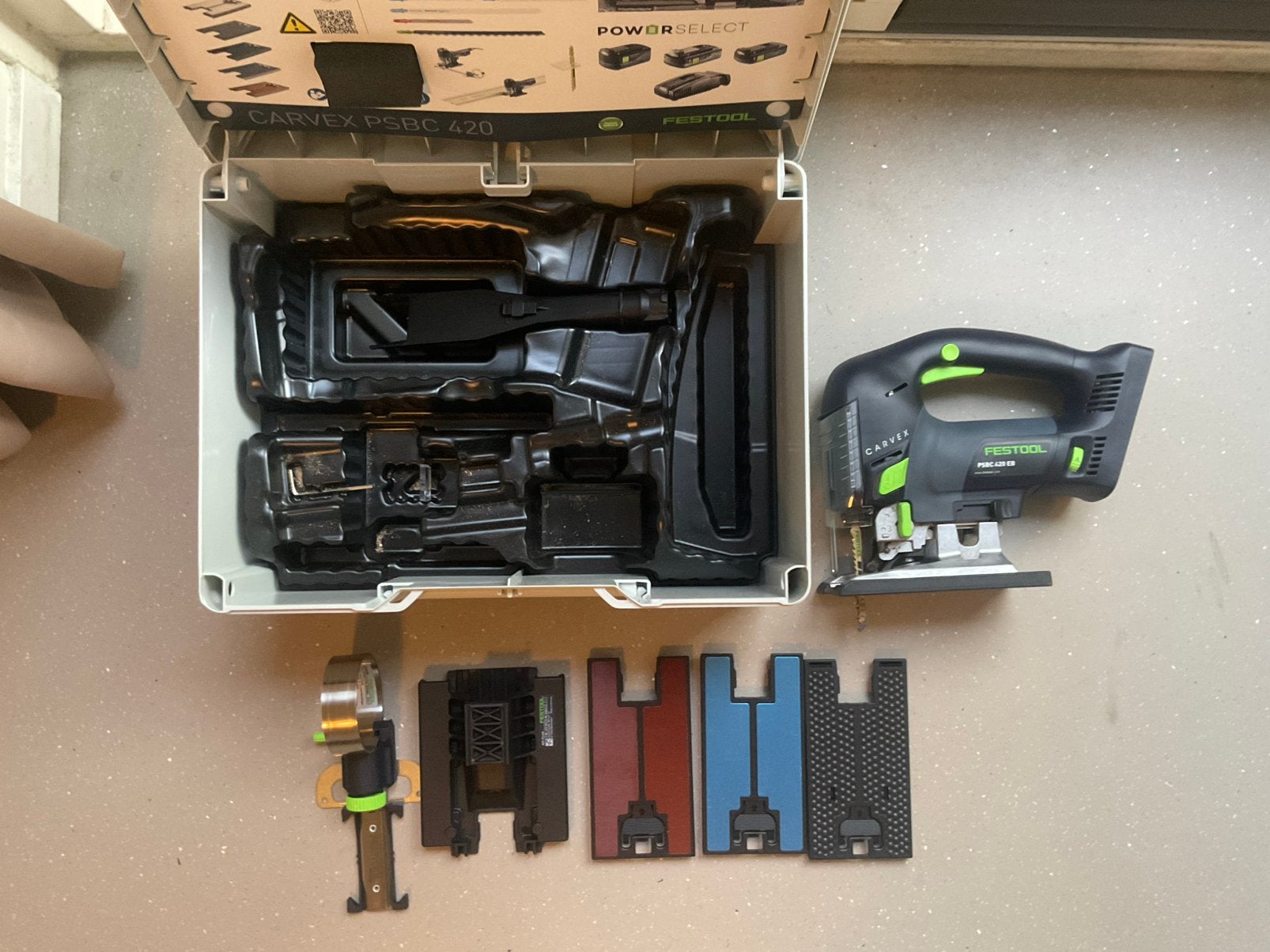 Festool PSBC CARVEX 420 accu decoupeerzaag met cirkelsnijder, Decoupeerzaag, Ophalen of Verzenden, Zo goed als nieuw, 30 tot 70 mm