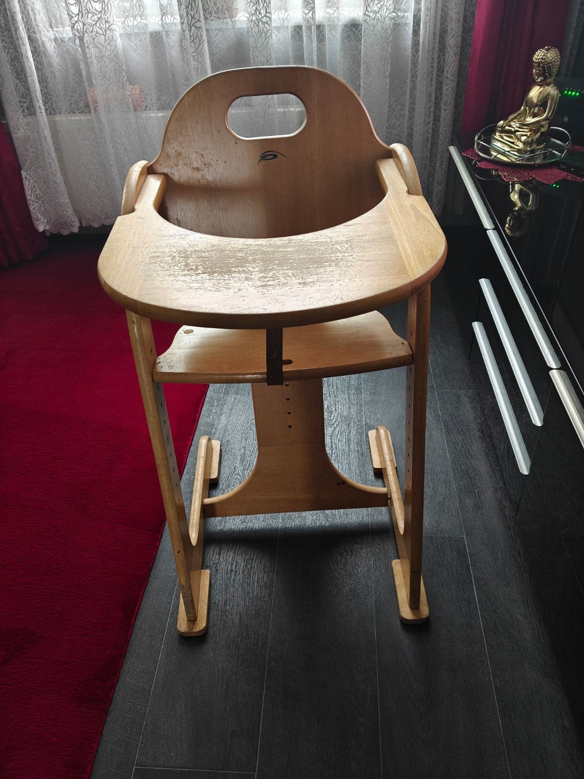 Houten meegroeistoel met eetblad, Ophalen, Gebruikt, Meegroeistoel, Afneembaar eetblad