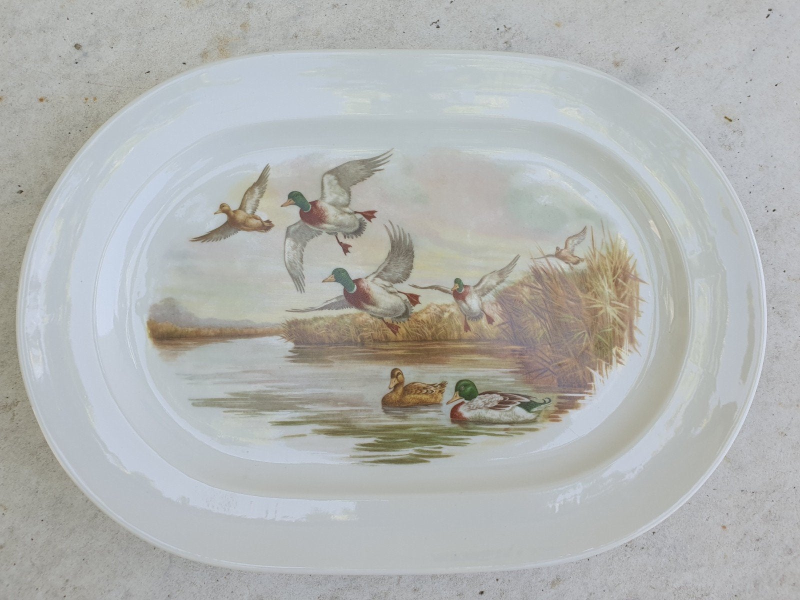 Mosa, Maastricht: Vintage serveerschaal eendendecor, Antiek en Kunst, Ophalen of Verzenden
