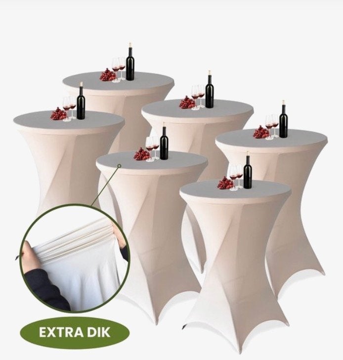 6x Statafelhoezen Stretch Extra Dik Materiaal Champagne, Ophalen of Verzenden, Zo goed als nieuw