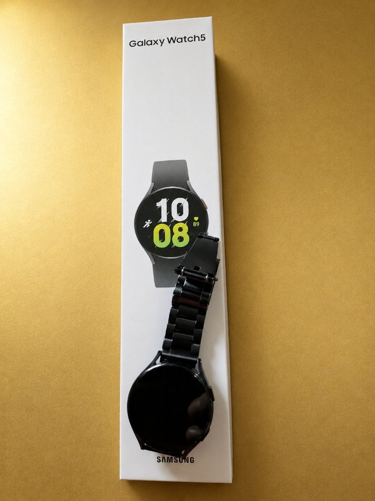 Samsung Galaxy Watch5 Zwart - Weinig gebruikt, Gebruikt, Zwart, Ophalen of Verzenden, Samsung