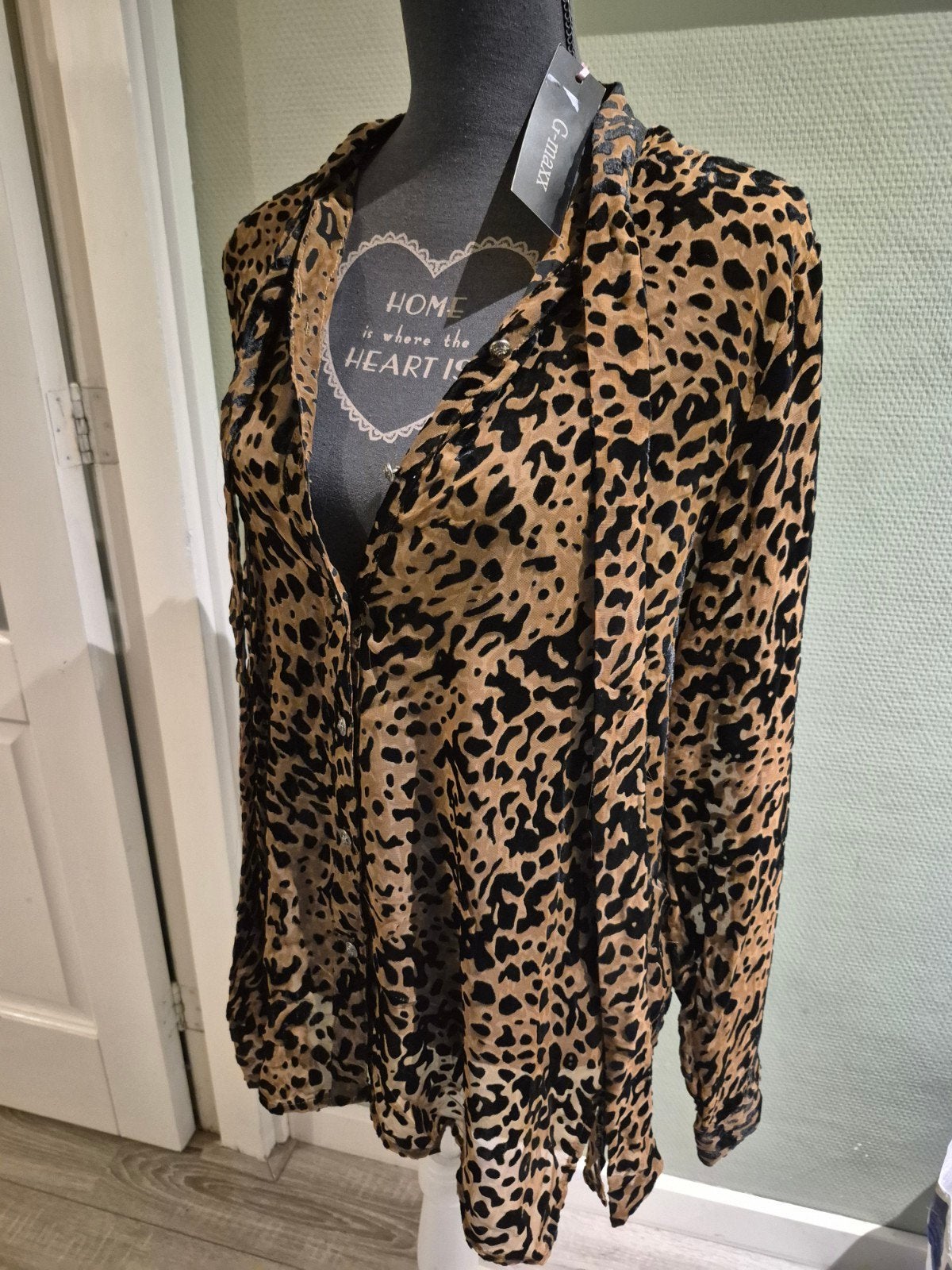G-maxx blouse met luipaardprint - Maat M, Maat 38/40 (M), Bruin, Nieuw, Ophalen of Verzenden