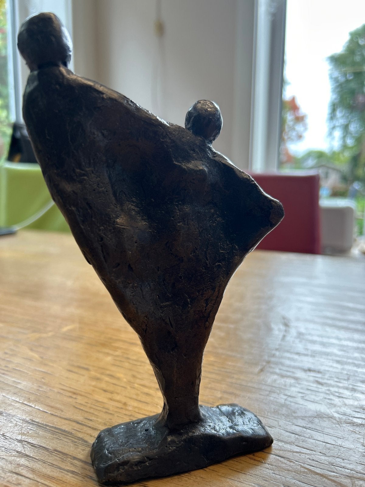 Bronzen beeldje, 19 cm hoog, abstracte figuren, Minder dan 20 cm, Ophalen of Verzenden, Beeld, Abstract