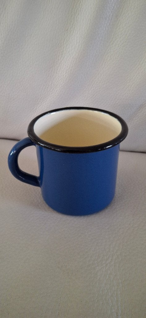 Blauw emaille beker/mok, Ophalen of Verzenden, Huis en Inrichting