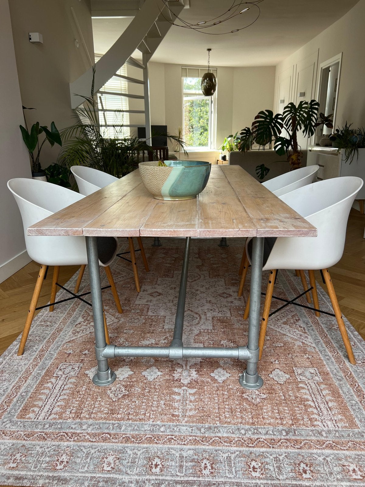 6 scandinavische eetkamer stoelen met eikenhouten poten, Ophalen, Gebruikt, Wit, Vijf, Zes of meer stoelen