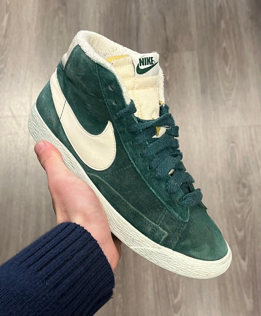 Nike Blazer Mid suede dark green sneakers - Maat 38, Overige kleuren, Ophalen of Verzenden, Sneakers of Gympen, Zo goed als nieuw