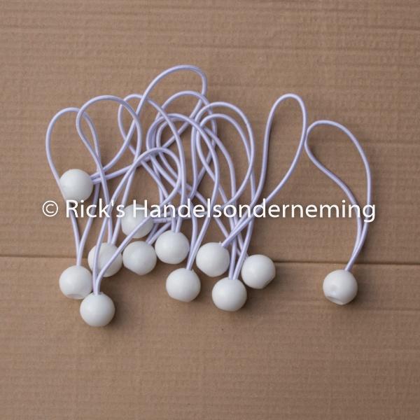 Elastiek met bal 12 stuks zwart 24 cm wit 17 cm, NB, Nieuw, Minder dan 5 meter, Ophalen of Verzenden