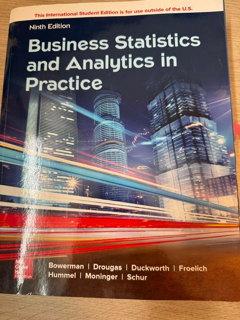 Business Statistics and Analytics in Practice - 9e, Boeken, Informatica en Computer, Zo goed als nieuw, Ophalen of Verzenden