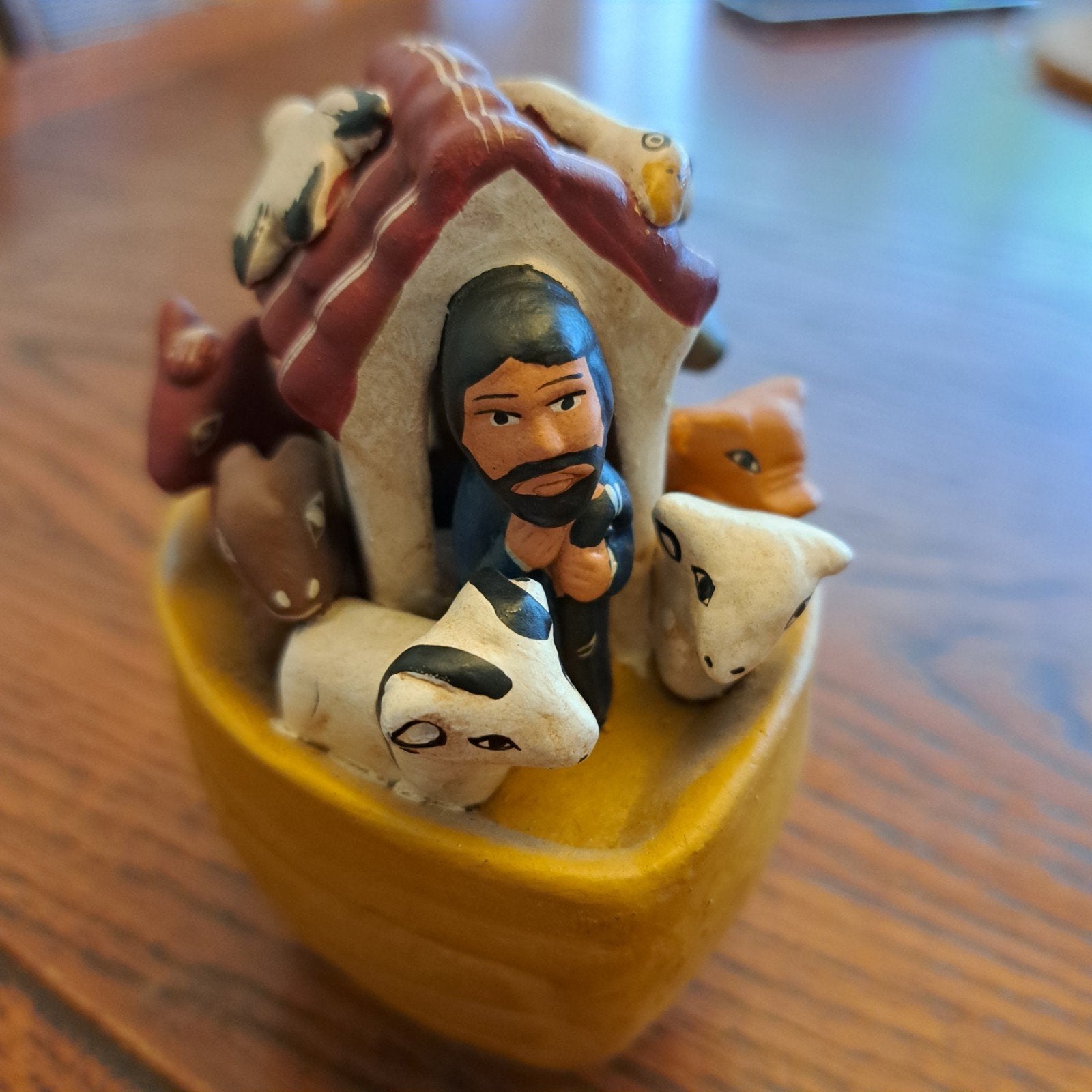 Keramieken Beeldje Ark van Noach uit Peru, Ophalen of Verzenden