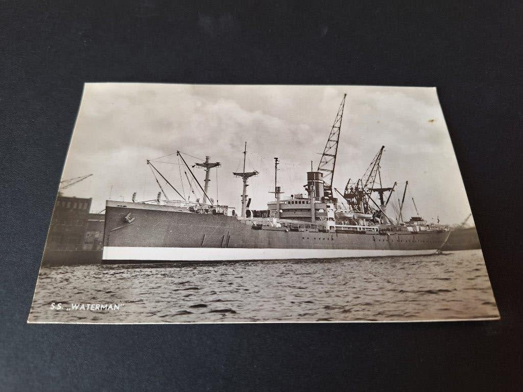 1948 fotokaart SS Waterman, Verzenden, Gebruikt, Kaart, Foto of Prent
