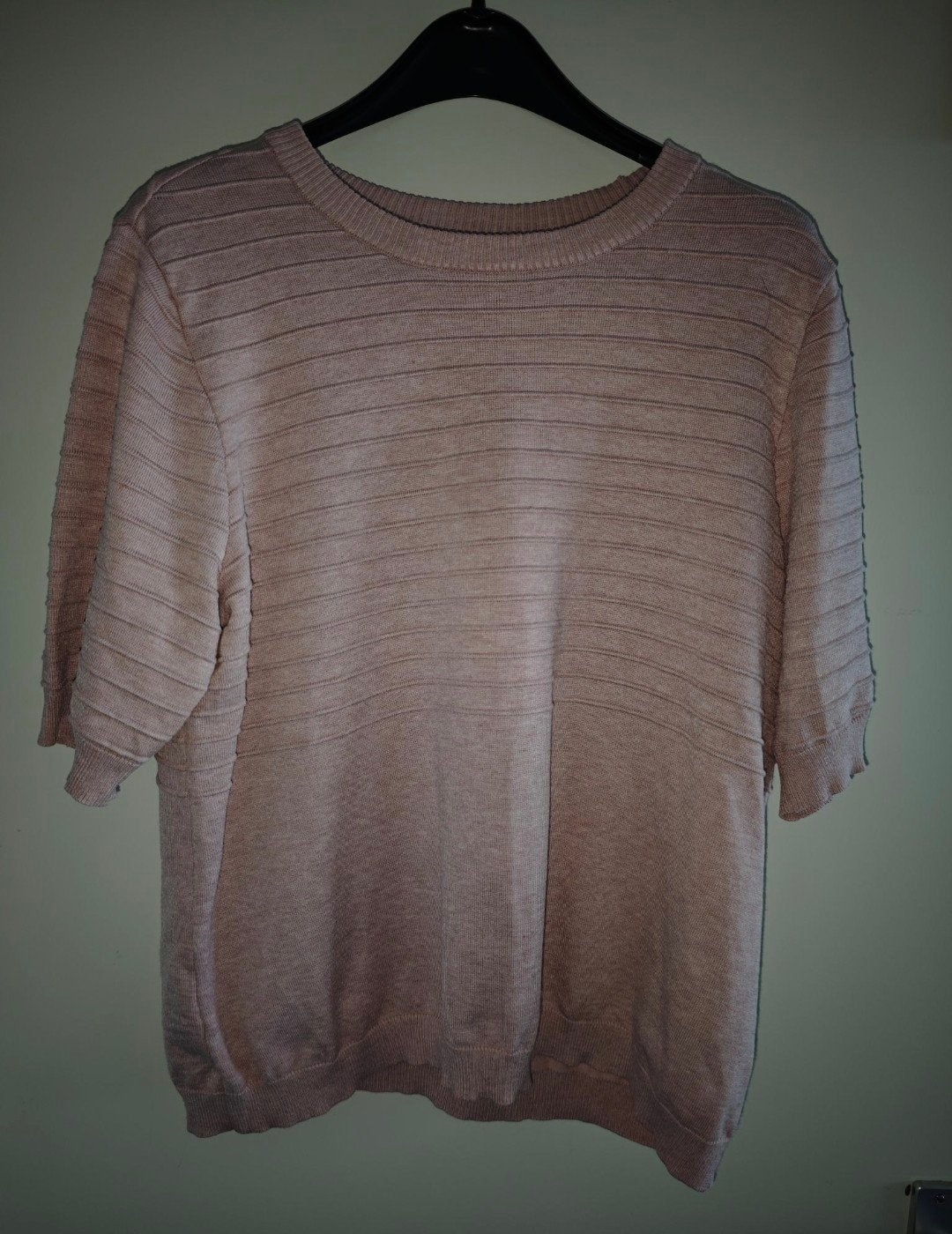 Zacht roze zalmroze dunne trui driekwart mouw XL Brandtex, Maat 46/48 (XL) of groter, Ophalen of Verzenden, Zo goed als nieuw