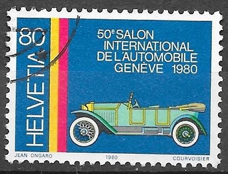 Zwitserland: Mi. 1173 uit 1980  auto  oldtimer, Ophalen of Verzenden, Gestempeld
