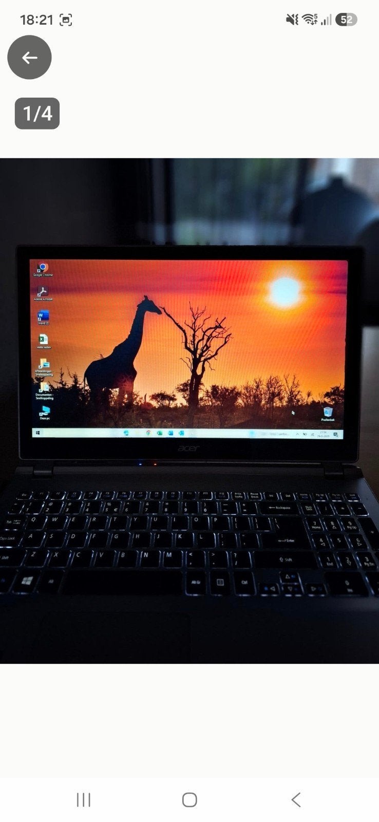 laptop Acer, Gebruikt, 2 tot 3 Ghz, 15 inch, Ophalen of Verzenden