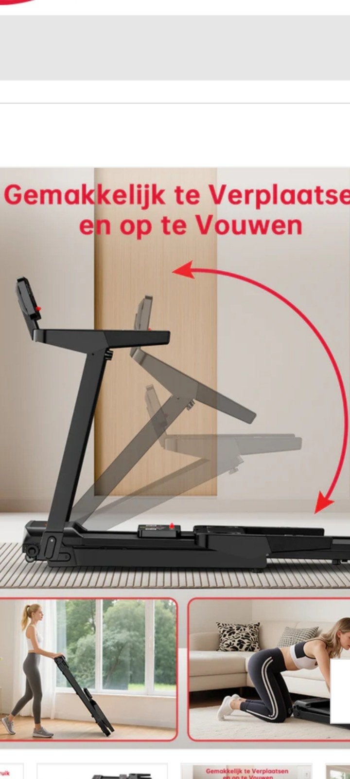 Opvouwbare Loopband - Compact en Gemakkelijk te Verplaatsen, Nieuw, Ophalen of Verzenden, Metaal, Loopband