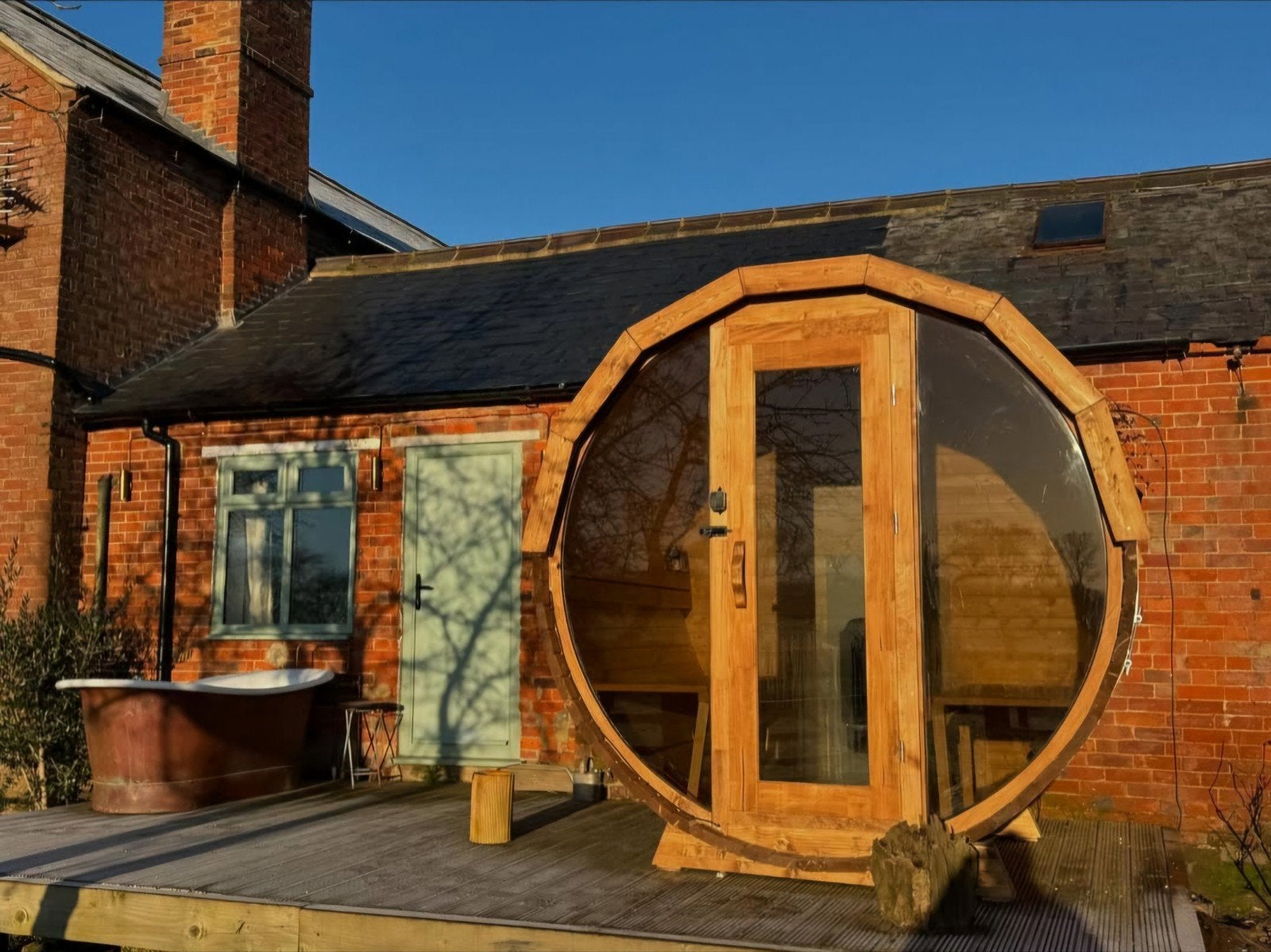 2M Barrel Sauna Gratis Levering en Plaatsing - 10% KORTING, Sport en Fitness, Sauna, Ophalen of Verzenden, Nieuw, Complete sauna