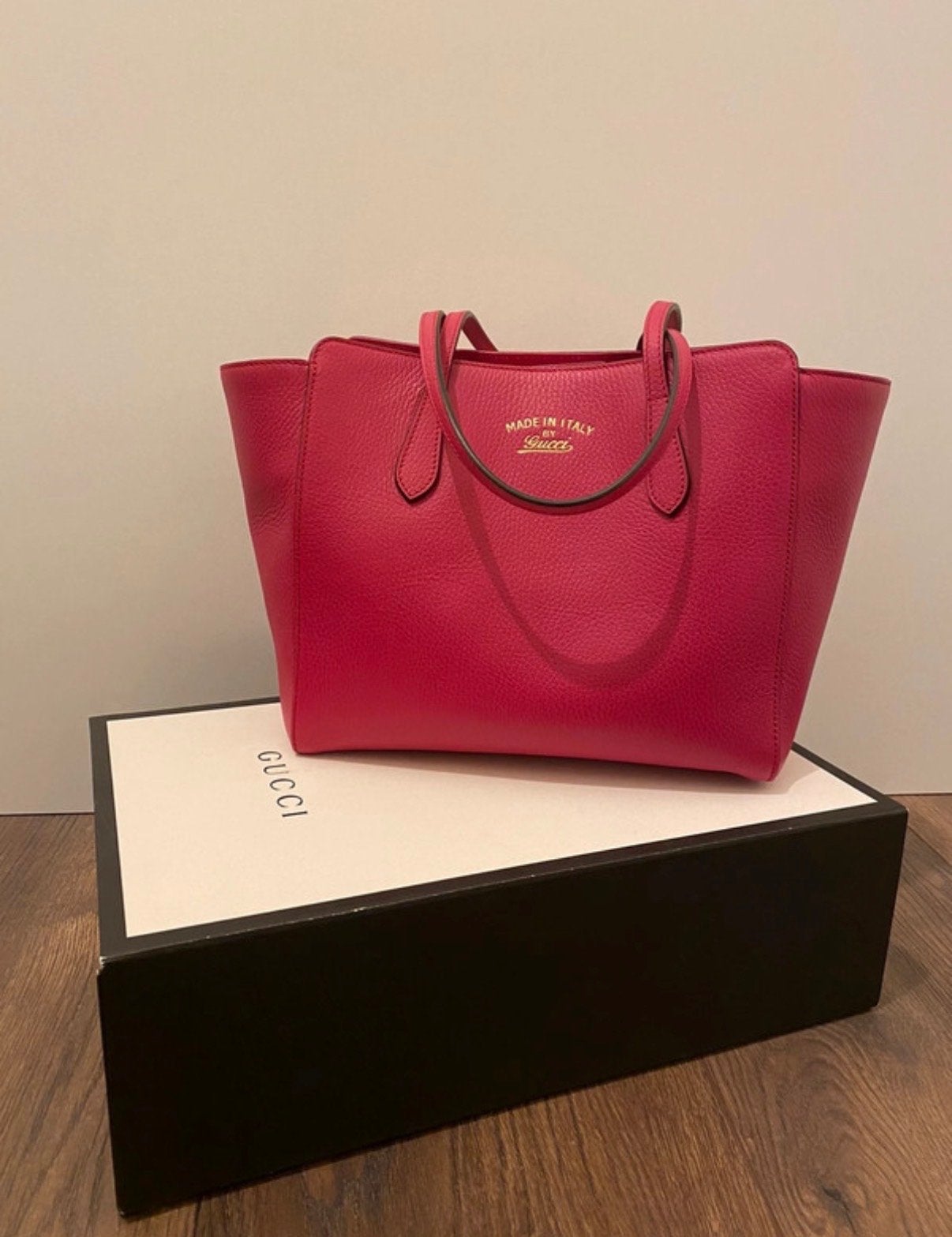 Gucci Fuchsia Shopper Tas - Serienummer 467391, Ophalen, Nieuw, Roze, Shopper
