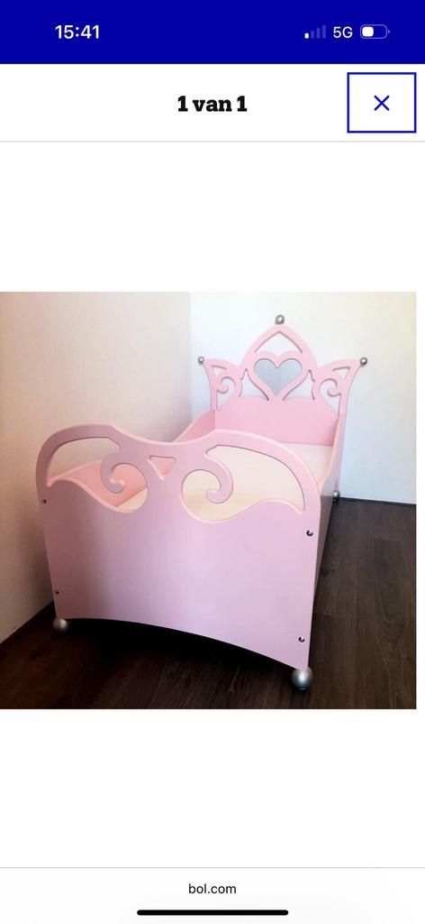 Mooie prinsessenbed inclusief matras van 12 cm, Ophalen of Verzenden, Zo goed als nieuw, 180 cm of meer, Matras