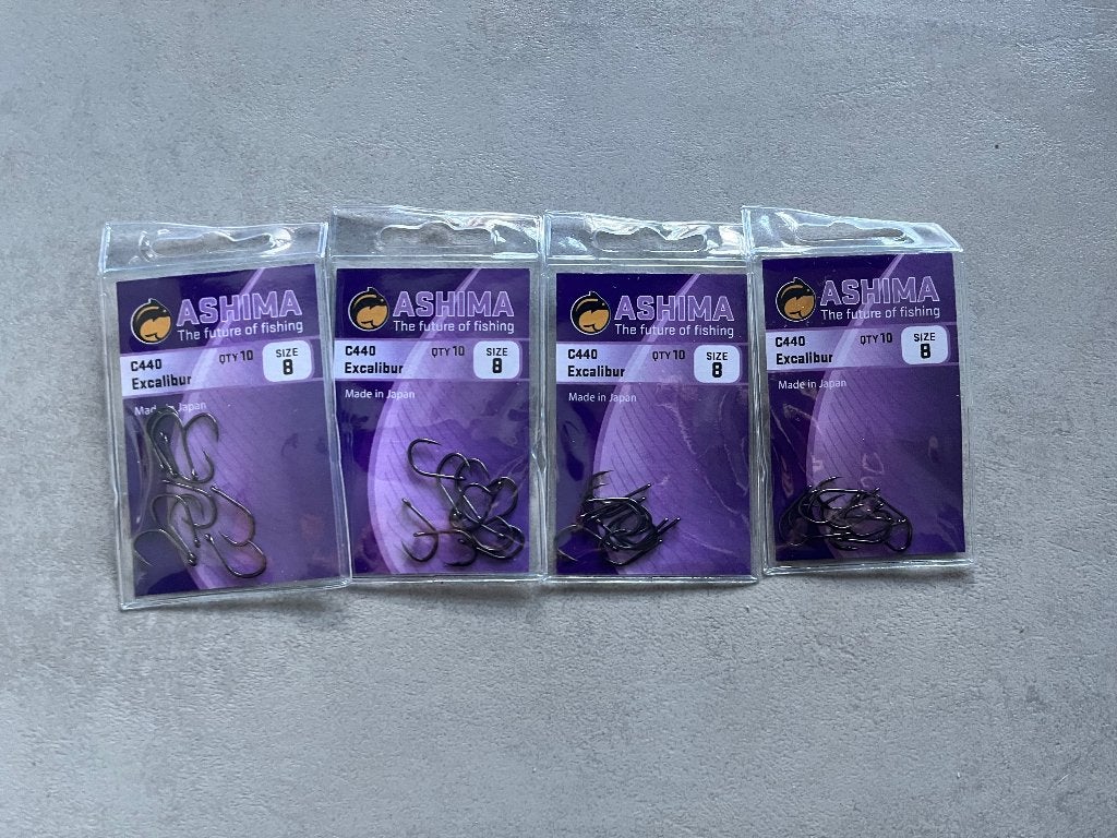 adv 156 / NIEUW set 4 pakjes karperhaken ASHIMA C440, Watersport en Boten, Hengelsport | Karpervissen, Ophalen of Verzenden, Nieuw