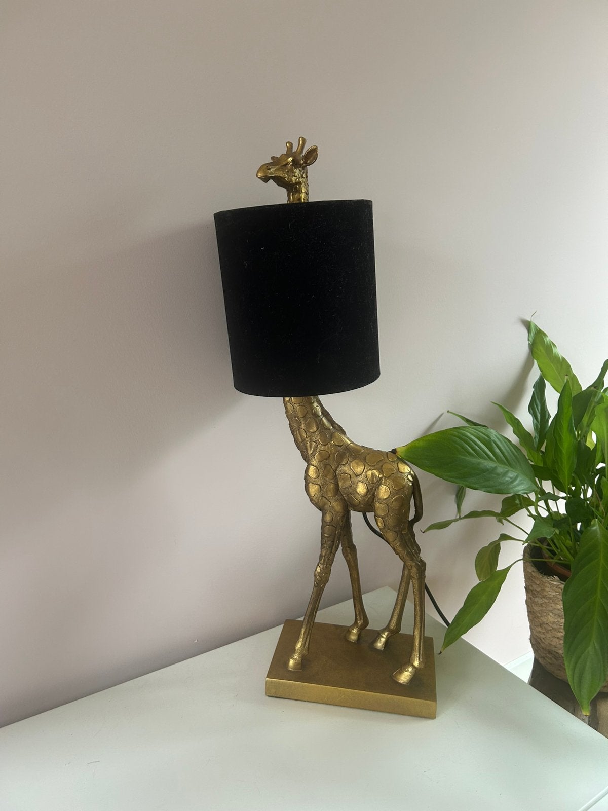 Giraffe lamp, Gebruikt, Goud, 24 cm, E27 (groot)