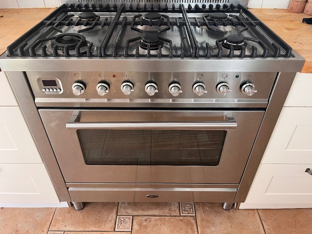 Boretti oven 6-pits gasfornuis, Gebruikt, 60 cm of meer, Ophalen of Verzenden, Gas