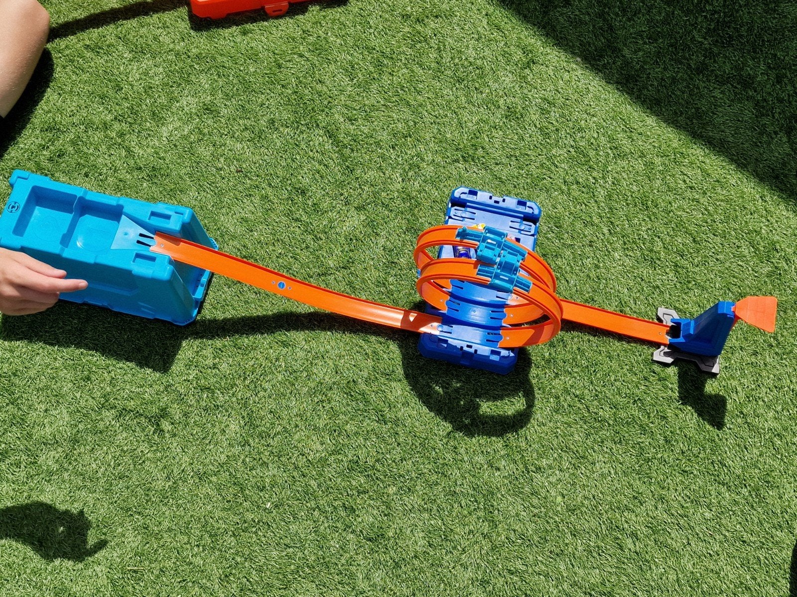 Hot Wheels Racebaan met Looping en Lanceerder, Kinderen en Baby's, Speelgoed | Racebanen, Gebruikt, Racebaan, Handmatig, Hot Wheels