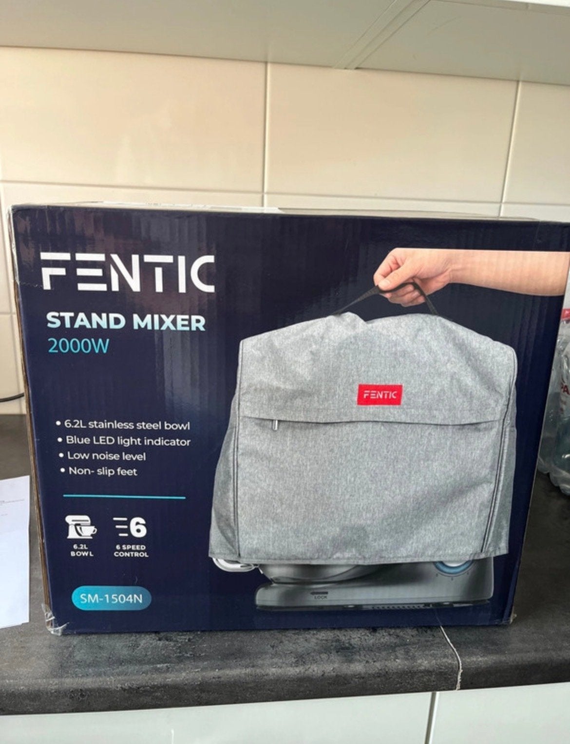 Fentic Stand Mixer 2000W - Keukenmachine met 6.2L kom, 4 liter of meer, Ophalen, Nieuw, 3 snelheden of meer
