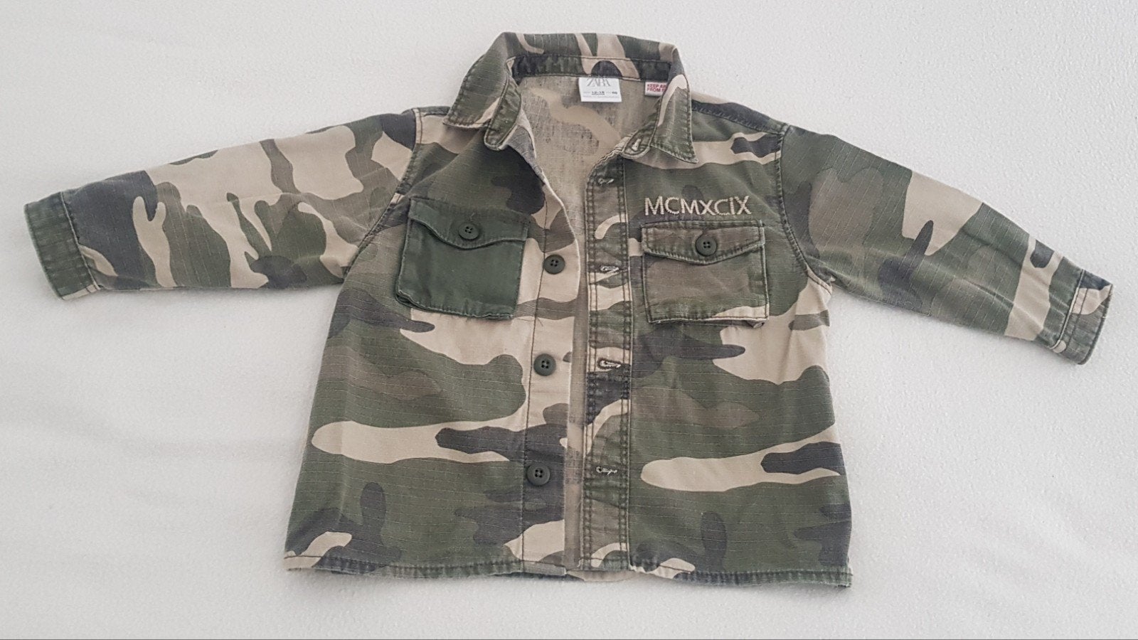Zara spijker jas leger groen baby kleding maat 86 jeans jas, Verzenden, Zo goed als nieuw, Zara, Jasje