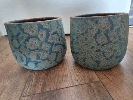 2 bloempotten intratuin, Ophalen, Rond, Zo goed als nieuw, Aardewerk