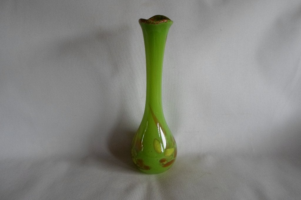 Murano Arlecchino Vaas Soliflore Groen, Ophalen of Verzenden