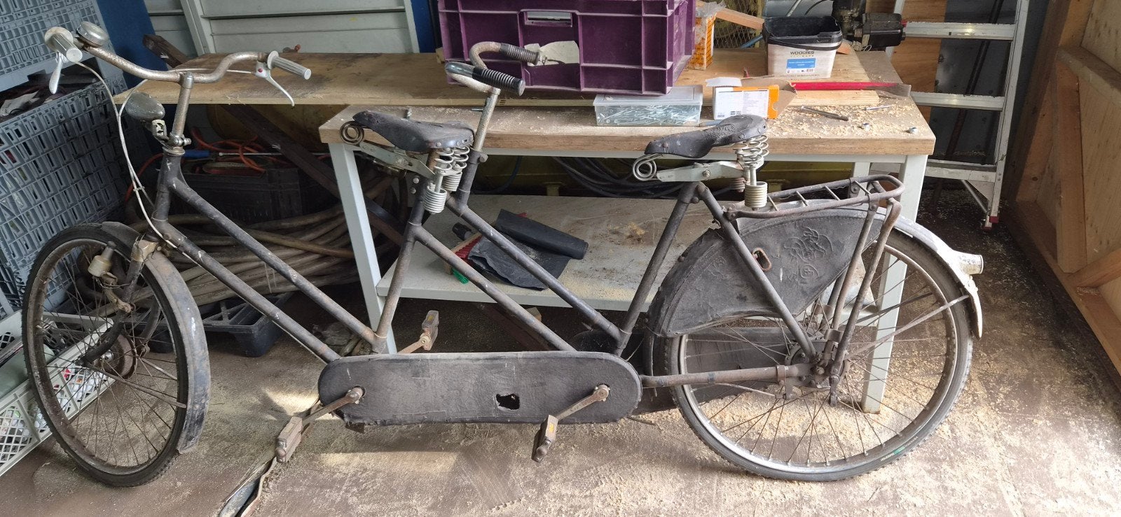 Unieke Gazelle Tandem uit 1942 - Vintage Fiets, Gebruikt, Gazelle, Postadres, Ophalen of Verzenden