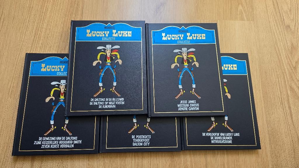 5x Lucky Luke hardcover stripboeken (3 verhalen per boek), Meerdere stripboeken, Ophalen, Zo goed als nieuw