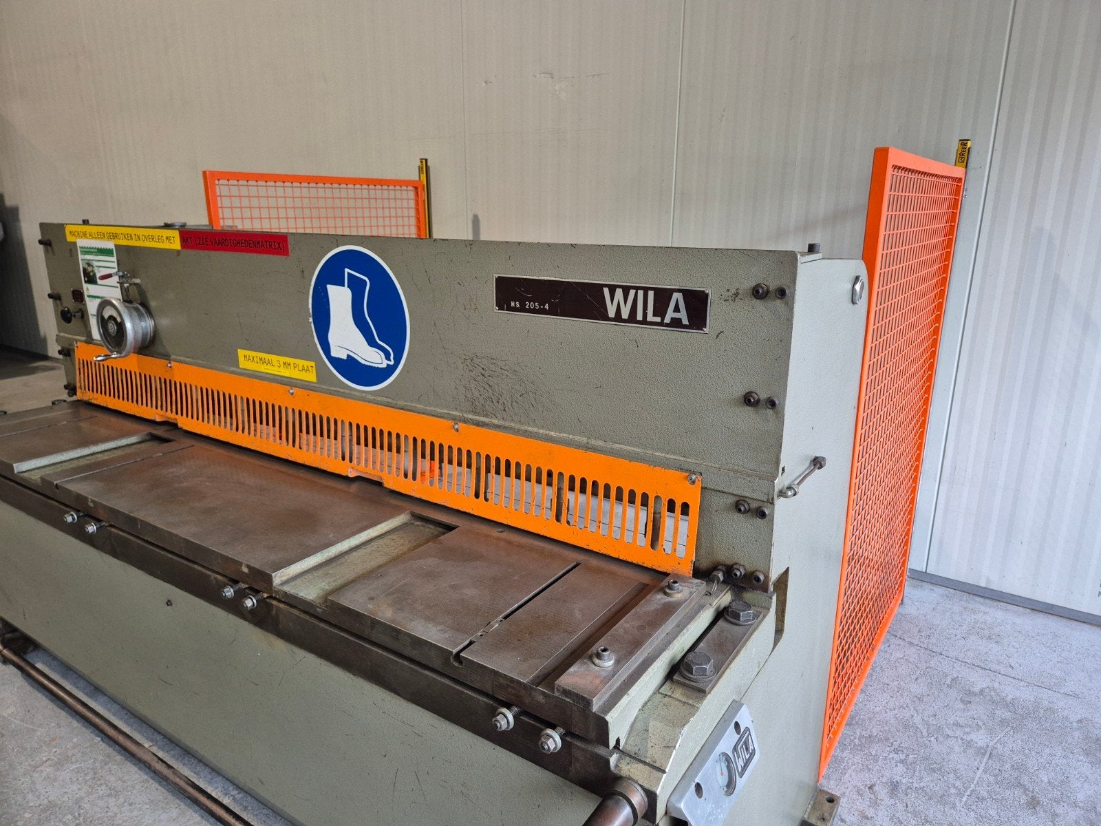 WILA HS 205-4mm (SAFAN) Plaatschaar met inloop beveiliging!, Ophalen of Verzenden, Wila, Info@bolkmachinehandel.nl, Holland