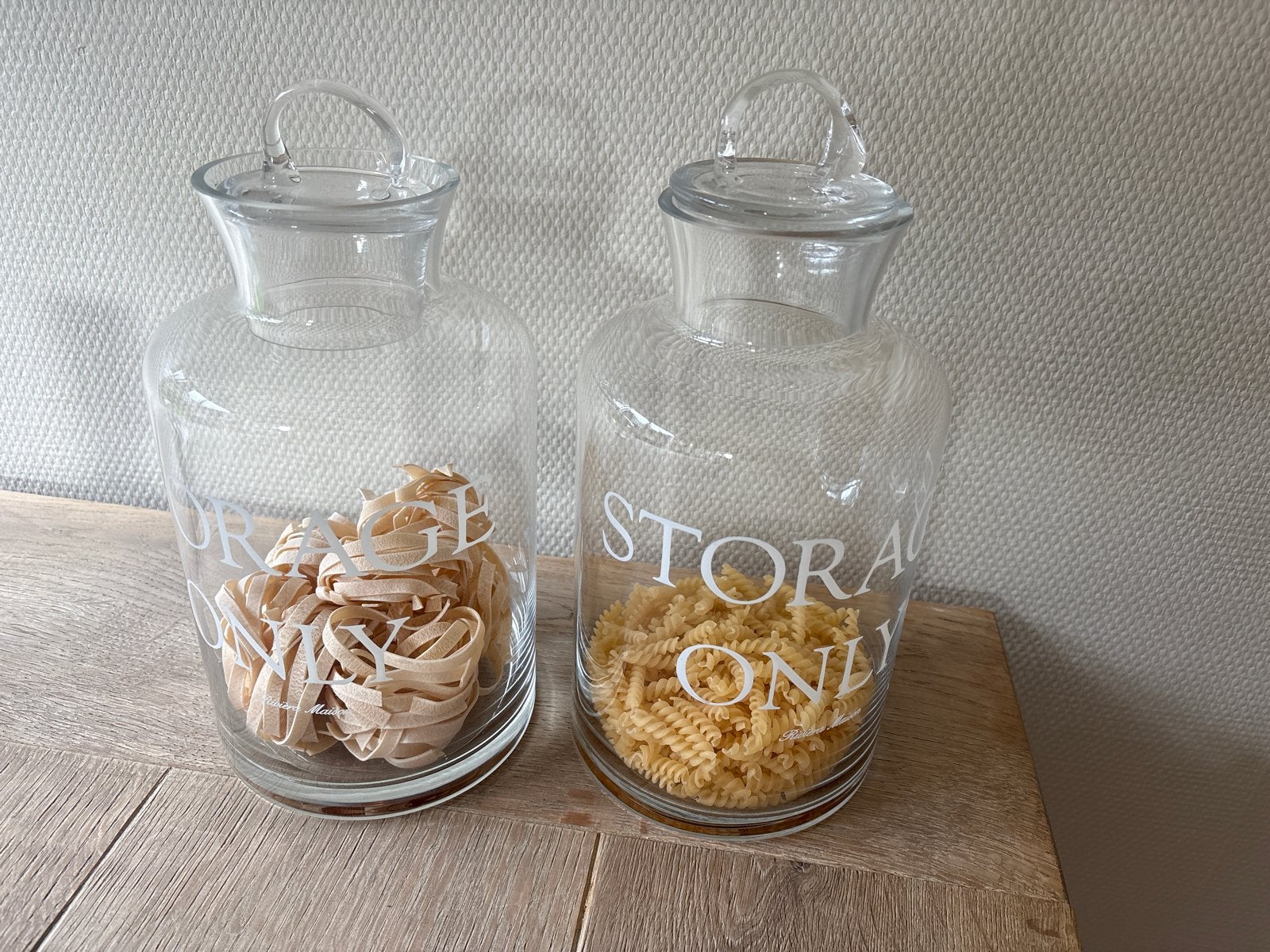 Riviera Maison Voorraadpotten met Deksel - Set van 2, Ophalen, Glas, Zo goed als nieuw, Voorraadpot