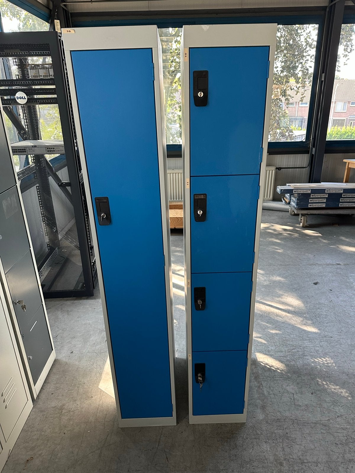 Metalen Lockers Blauw - 180x30x50 cm per stuk, Ophalen, Gebruikt