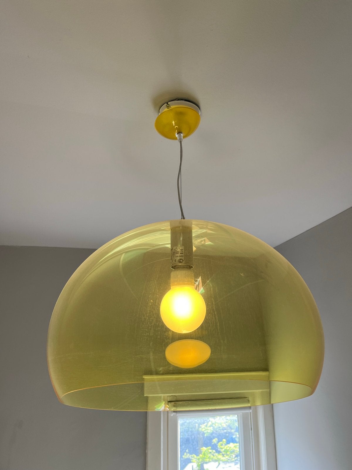 Kartell FL/Y hanglamp geel - Goede staat, Ophalen, Gebruikt, Kunststof, Minder dan 50 cm