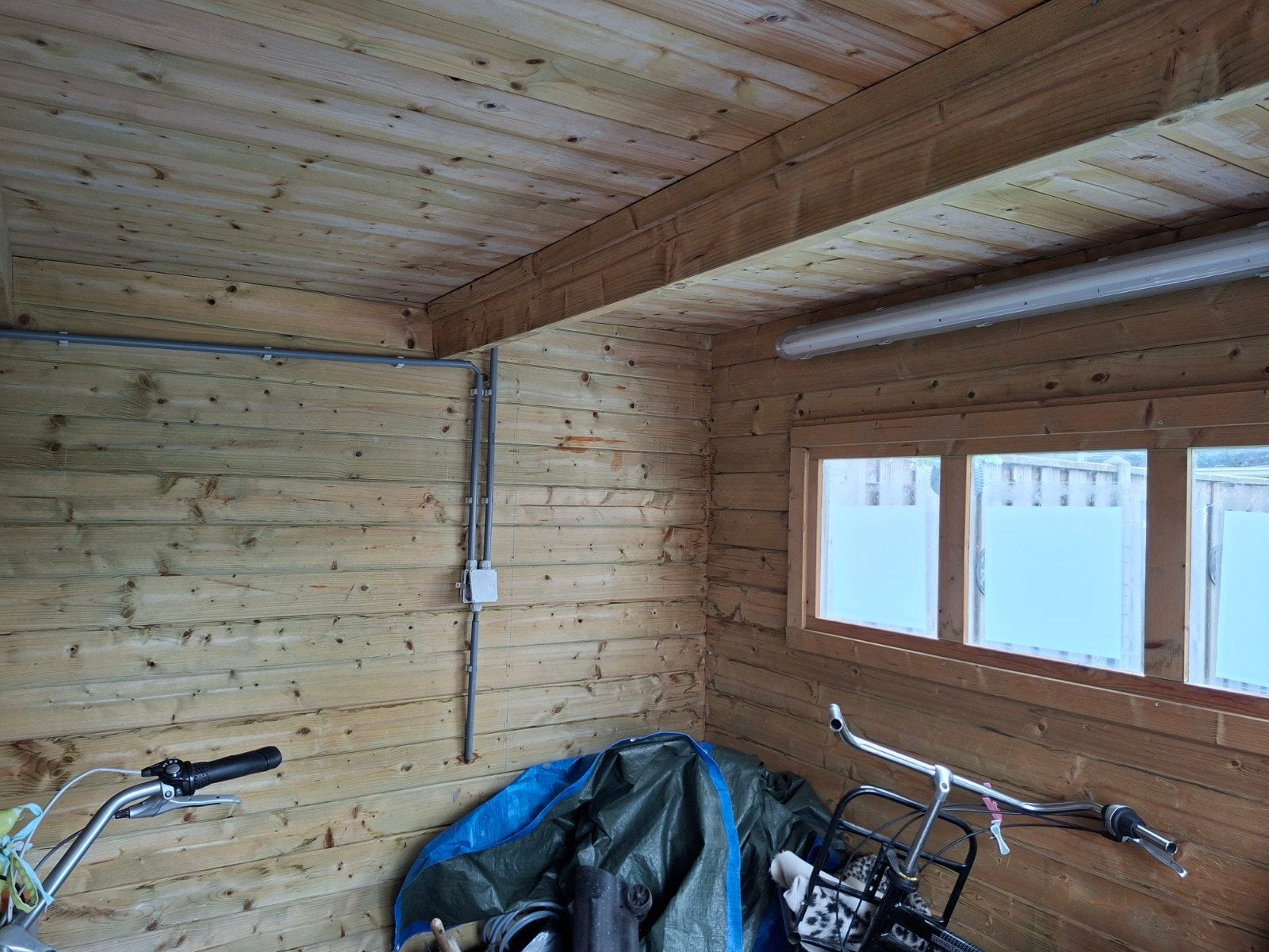 Houten Tuinhuis/Berging met Lessenaardak en EPDM (275x275cm), Ophalen, Gebruikt, Overige materialen