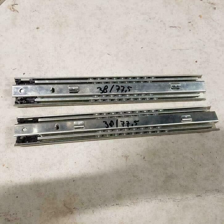 5x zware ladegeleiders met rem 38/77,5 cm voor een ladekast, Ophalen, Gebruikt, 50 tot 100 cm, Minder dan 100 cm