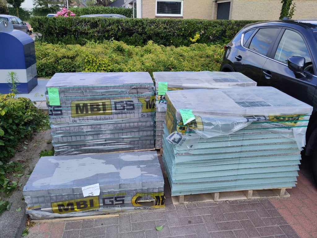 20m2 Teras Tegels 60*60, Tuin en Terras, Tegels en Klinkers, Ophalen, Nieuw, 10 m² of meer, Beton