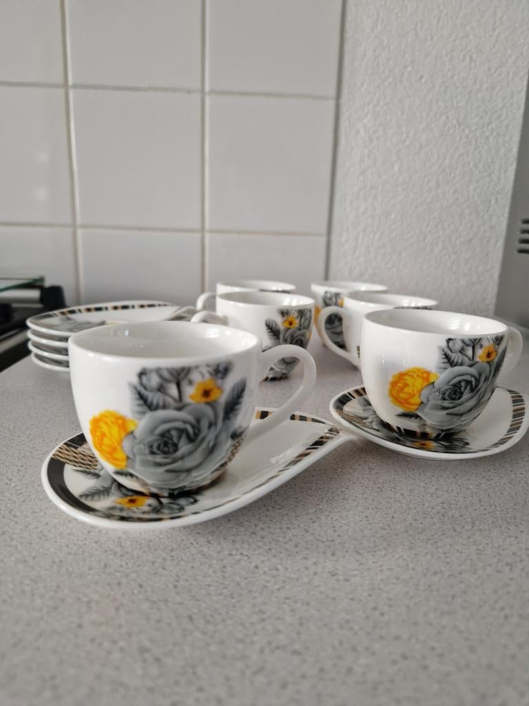 Turkse koffie set 6 stuks, Ophalen of Verzenden, Overige stijlen, Kop(pen) en/of Schotel(s)