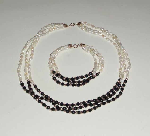 Ketting met armband parels, Verzenden, Zo goed als nieuw, Overige kleuren, Overige materialen