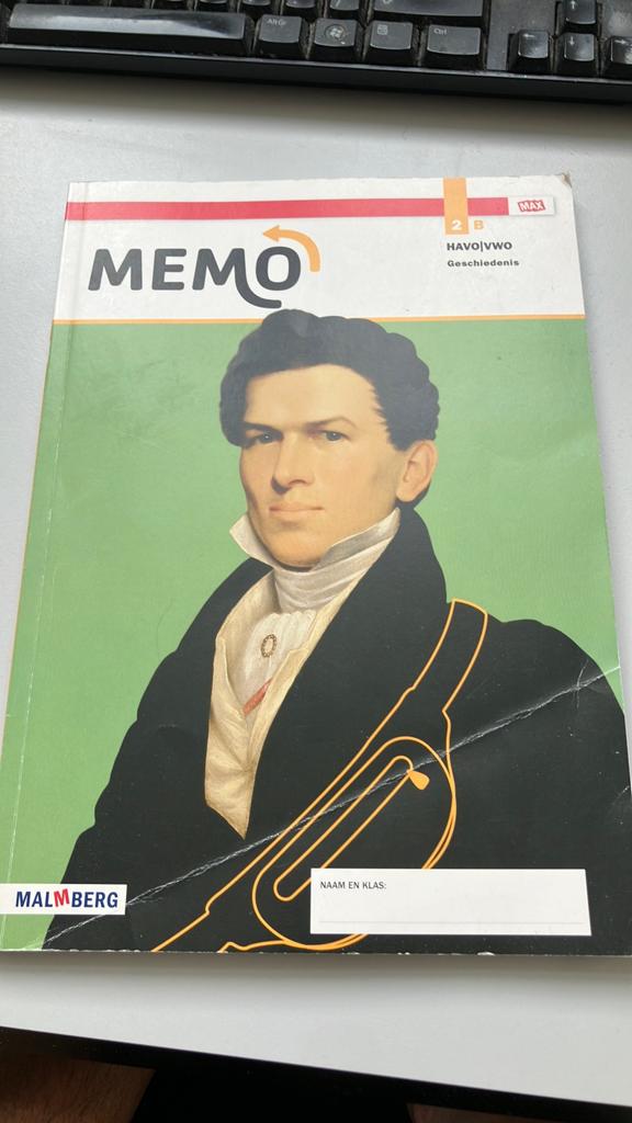Memo 2B HAVO/VWO Geschiedenis - Malmberg, Ophalen of Verzenden, Zo goed als nieuw, Overige niveaus, Nederlands