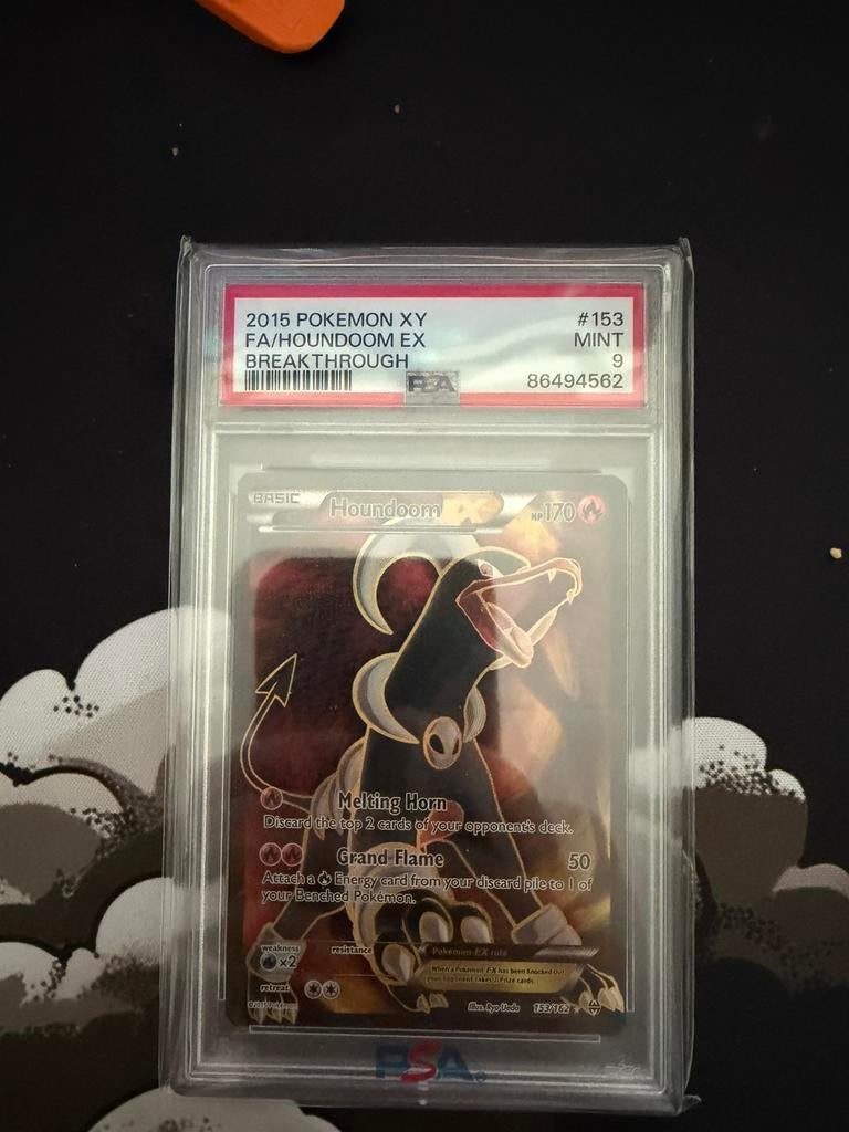 Houndoom EX BREAKTHROUGH 153/162 PSA 9, Ophalen of Verzenden, Zo goed als nieuw