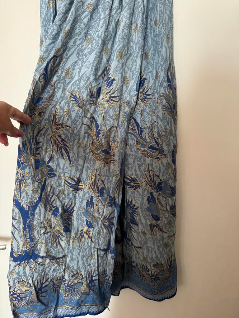 Batik smock-split rok. Maat M, Maat 38/40 (M), Blauw, Nieuw, Ophalen of Verzenden