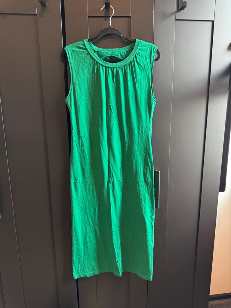 Maison Margiela Groene Mouwloze Jurk met Open Rug maat xl, Maat 46/48 (XL) of groter, Ophalen of Verzenden, Zo goed als nieuw