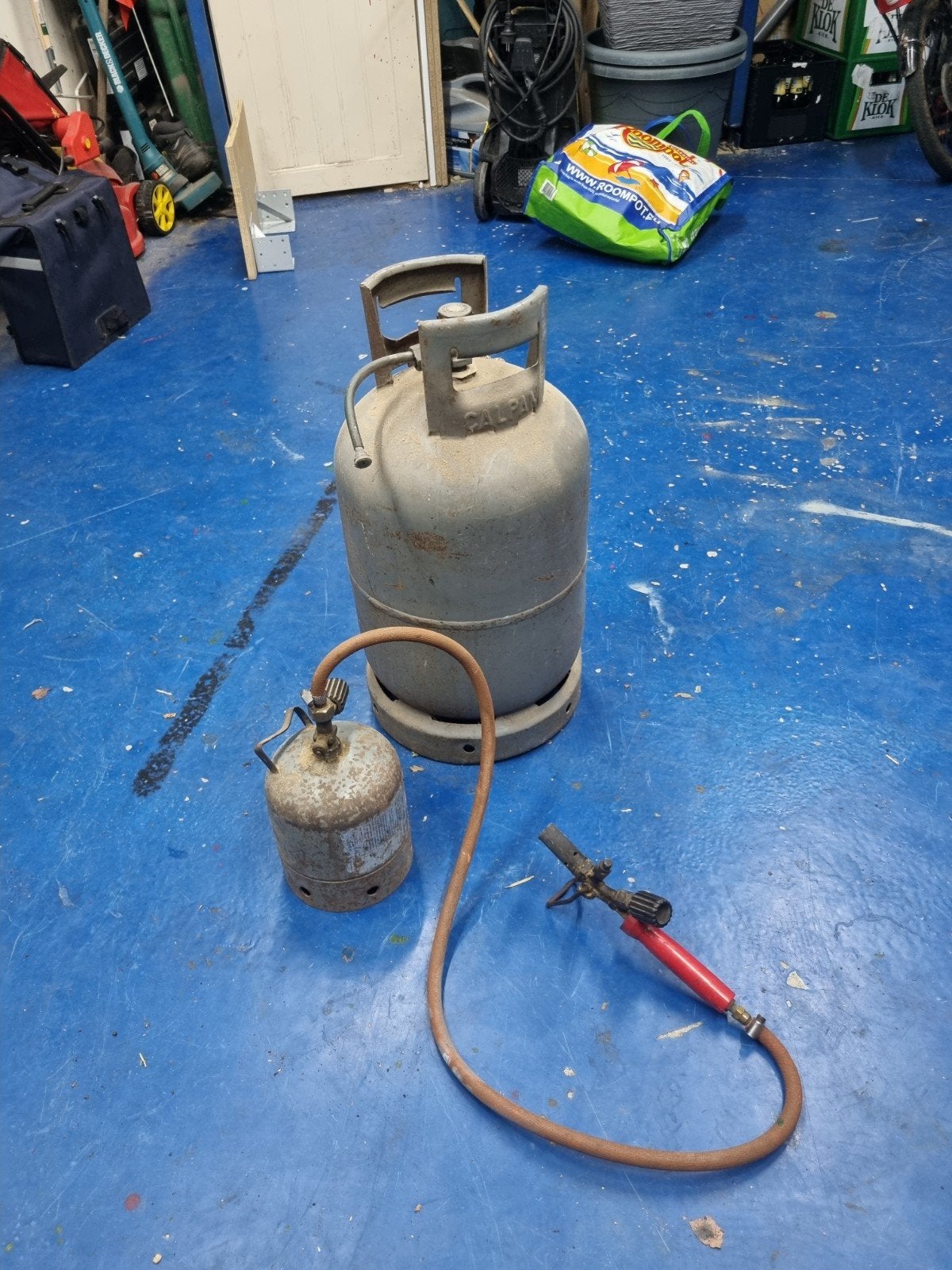 Gasbrander met gasfles, Ophalen, Gebruikt