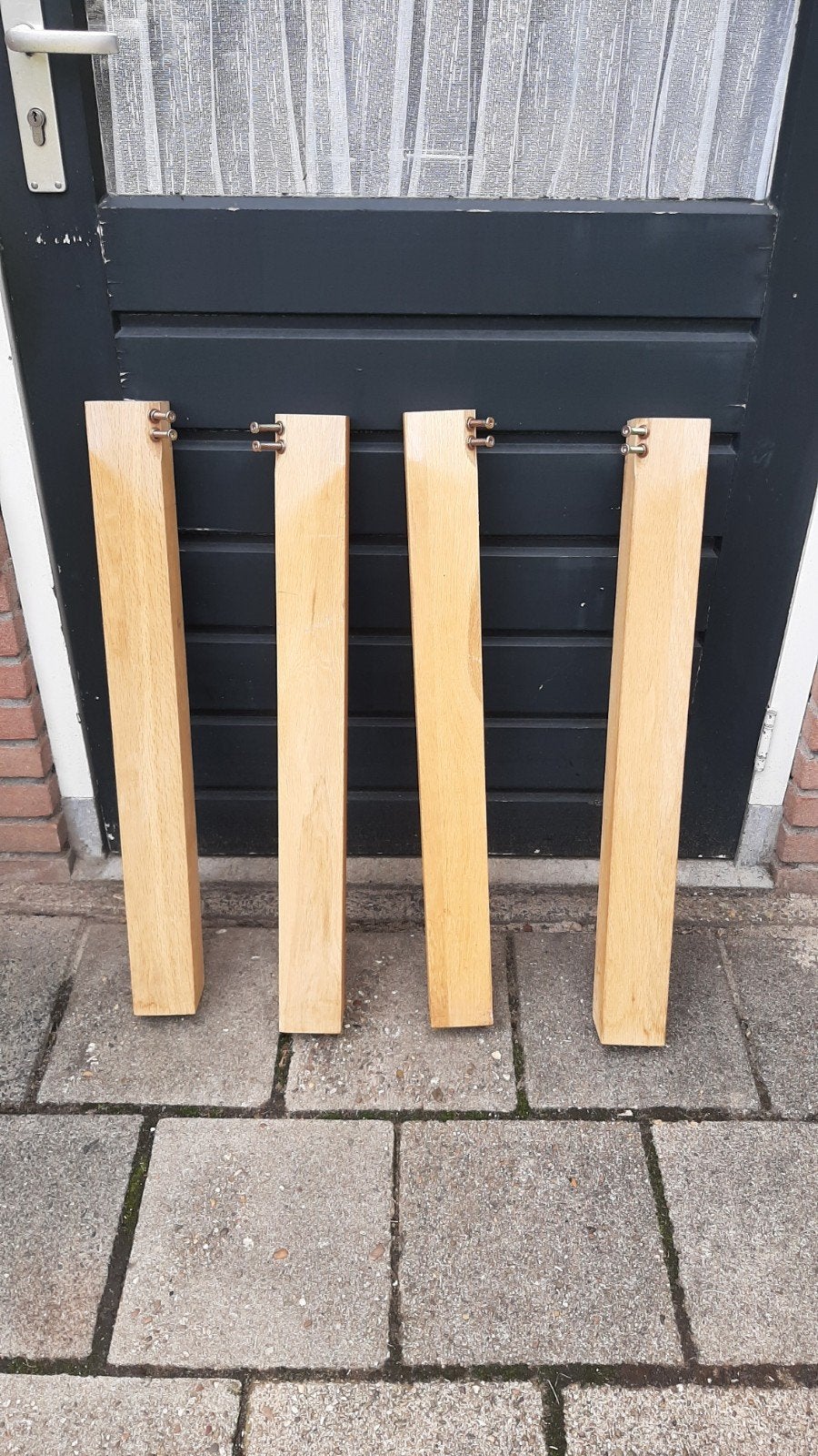 4 Houten Tafelpoten - Robuust en Stijlvol, Tafelpoot, Gebruikt, Rechthoekig, Overige houtsoorten