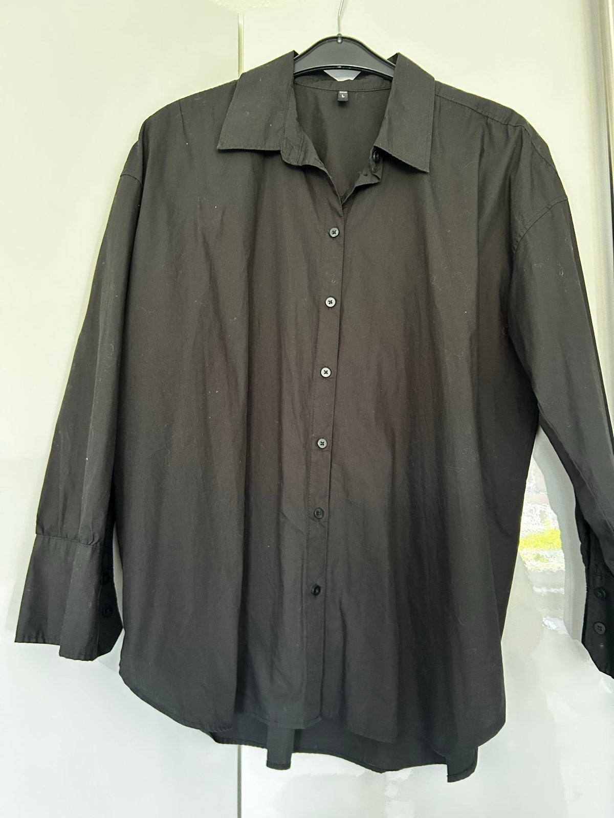 Dames blouse zwart  HEMA L ZGAN, Ophalen of Verzenden, Zo goed als nieuw, Maat 42/44 (L), Zwart
